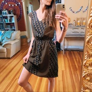 Antonio Melani quirky bicycle mustard/navy dress